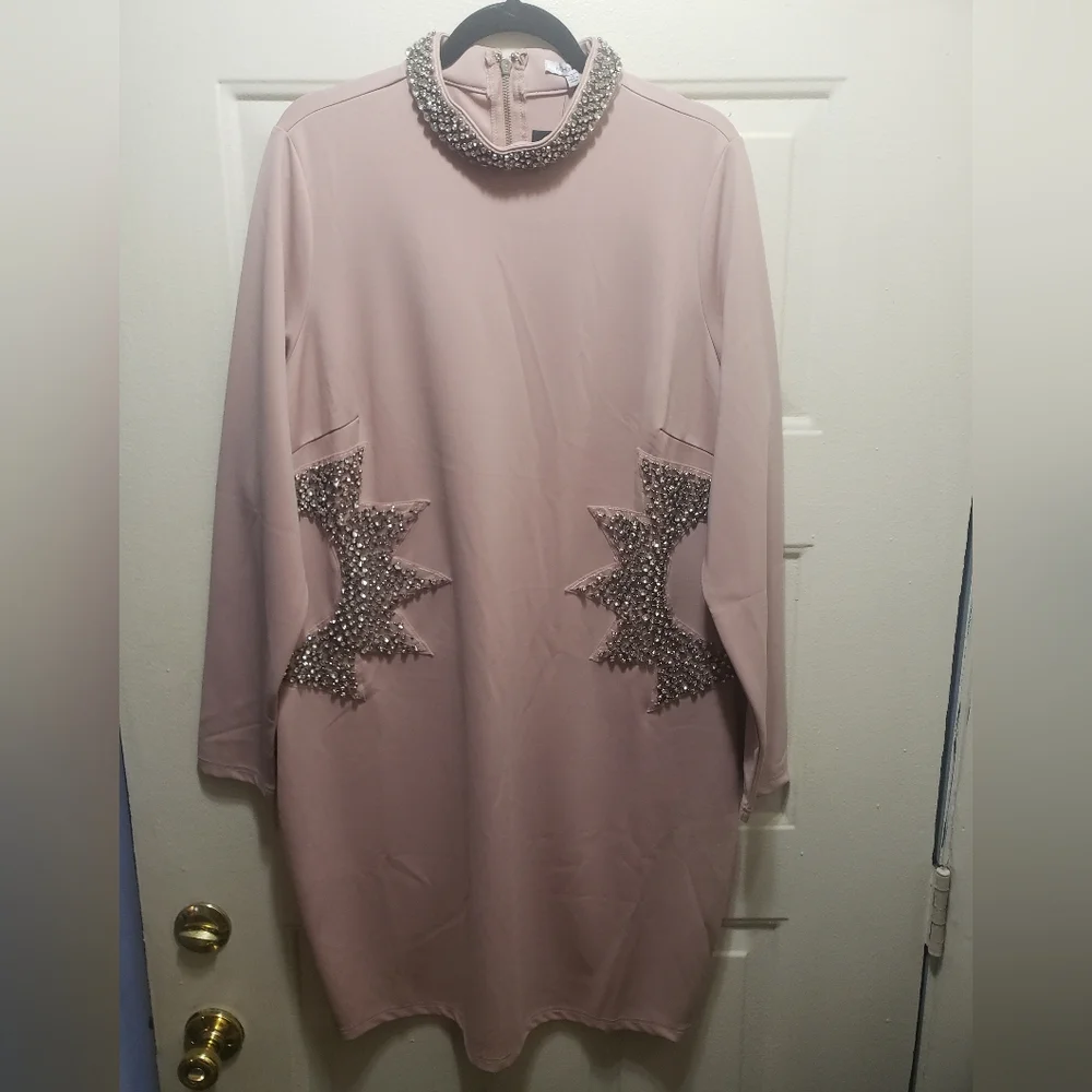 Pink Rhinestone Mini Dress - Picture 5 of 8